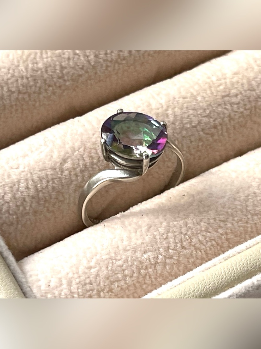925 Silver Solitaire Ring - Multicolor